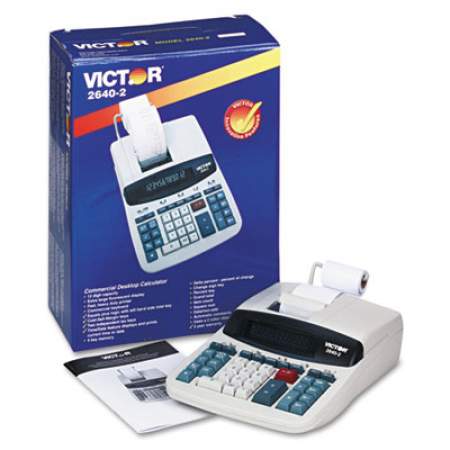 Victor 2640-2 Two-Color Printing Calculator, Black/Red Print, 4.6 Lines/Sec