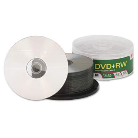 Verbatim DVD+RW Rewritable Disc, 4.7 GB, 4x, Spindle, Silver, 30/Pack (94834)