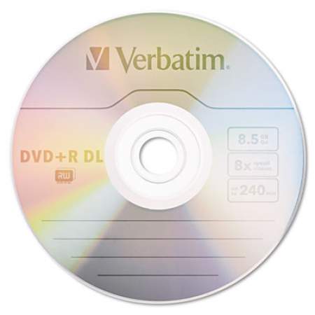 Verbatim DVD+R Dual-Layer Recordable Disc, 8.5 GB, 8x, Jewel Case, Silver, 5/Pack (95311)