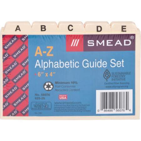 Smead Card Guides with Alphabetic Tab (56076)