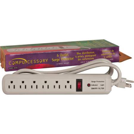 Compucessory 6-Outlet Strip Office Surge Protector (25102)