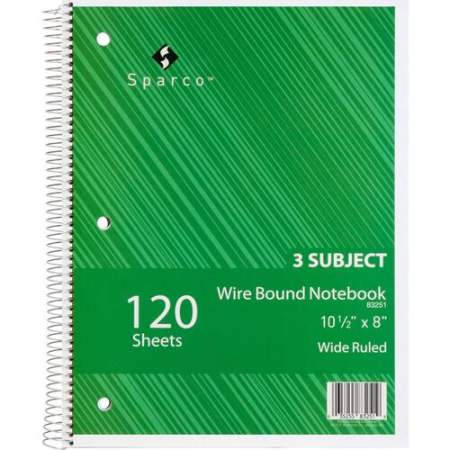 Sparco Quality Wirebound Wide Ruled Notebooks (83251)