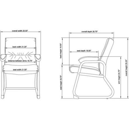 Lorell Bridgemill Leather Guest Chair (60504)