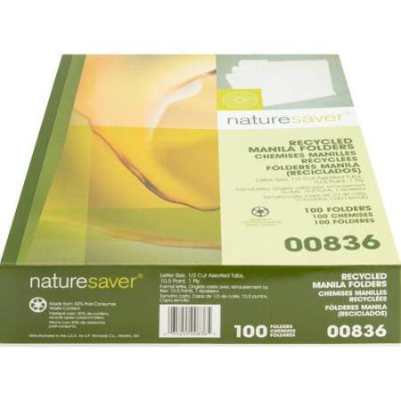 NatureSaver NatureSaver 1/3 Tab Cut Letter Recycled Top Tab File Folder (00836)