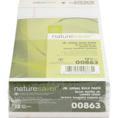 NatureSaver NatureSaver 100% Recycled White Jr. Rule Legal Pads - Jr.Legal (00863)