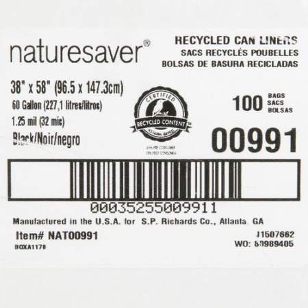 NatureSaver NatureSaver Black Low-density Recycled Can Liners (00991)