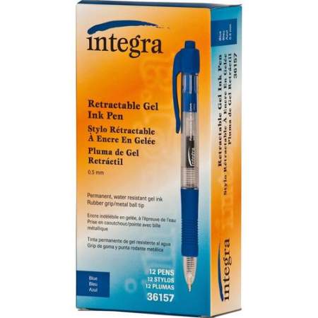 Integra Retractable 0.5mm Gel Pens (36157)