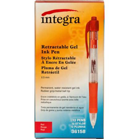 Integra Retractable 0.5mm Gel Pens (36158)
