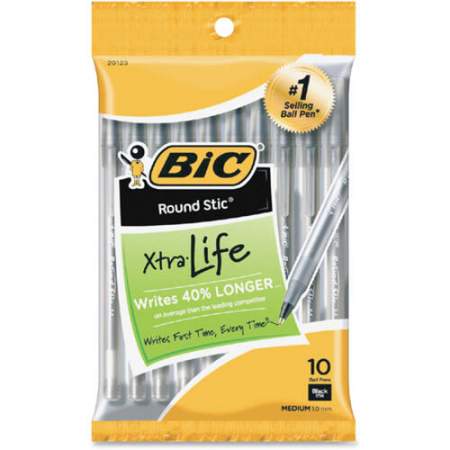 BIC Round Stic Ballpoint Pens (GSMP101BK)