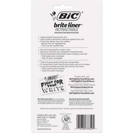BIC Brite Liner Retractable Highlighters (BLRP51AST)