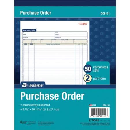 Adams 2-Part Carbonless Purchase Order Book (DC8131)