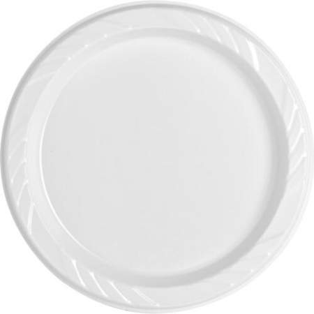 Genuine Joe Reusable Plastic White Plates (10327)