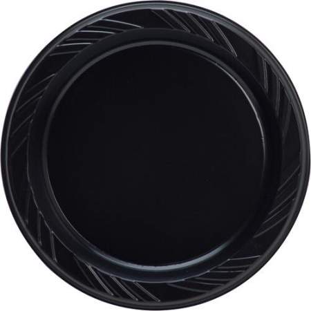 Genuine Joe Round Plastic Black Plates (10427)