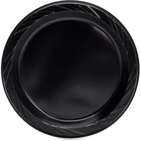 Genuine Joe Round Plastic Black Plates (10429)
