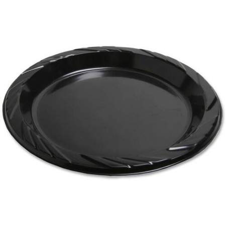 Genuine Joe Round Plastic Black Plates (10429)