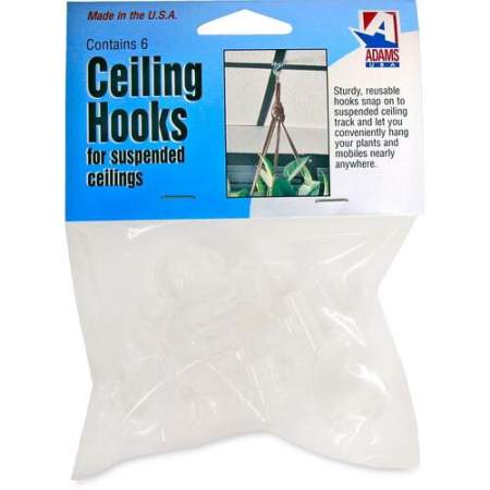 Adams Clear Plastic Ceiling Hooks (1900993241)