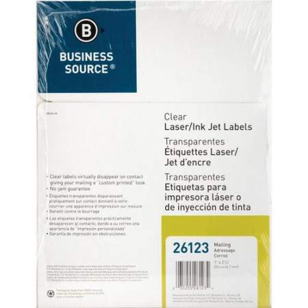 Business Source Clear Laser Print Mailing Labels (26123)