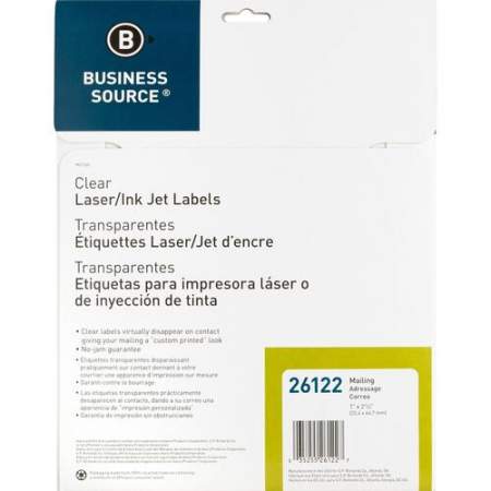 Business Source Clear Laser Print Mailing Labels (26122)