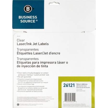 Business Source Clear Return Address Laser Labels (26121)