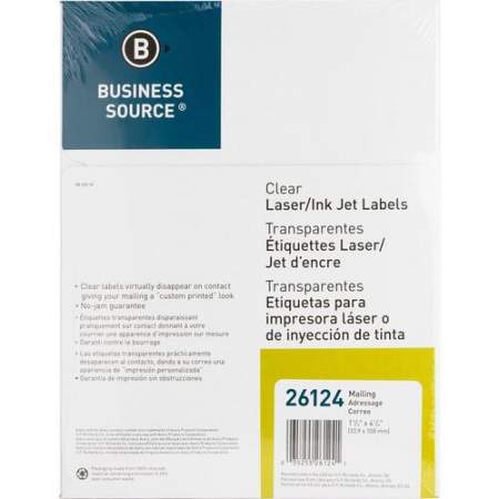 Business Source Clear Return Address Laser Labels (26124)