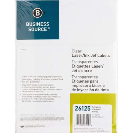 Business Source Clear Shipping Labels (26125)