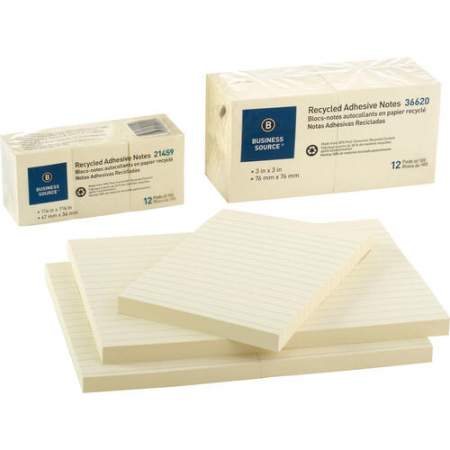 Business Source Yellow Adhesive Notes (21459)