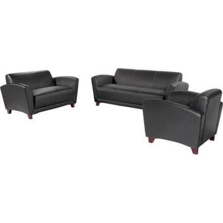 Lorell Reception Collection Black Leather Sofa (68950)