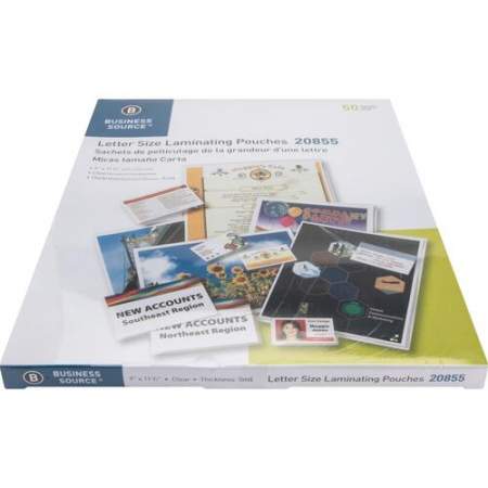 Business Source Letter Size Laminating Pouches (20855)