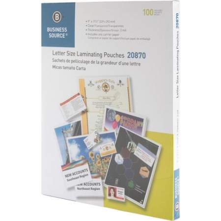 Business Source Letter Size Laminating Pouches (20870)