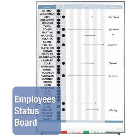 Quartet Matrix 36-employee In/Out Board (33705)