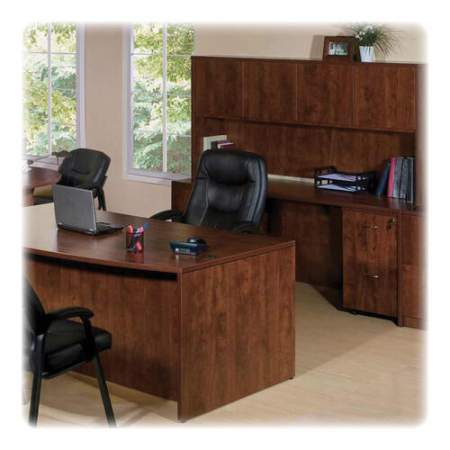 Lorell Essentials Series Cherry Laminate Corner Desk (69919)