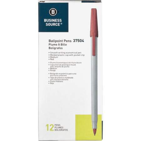 Business Source Medium Point Ballpoint Stick Pens (37504)