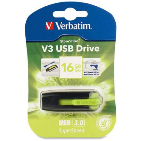 Verbatim 16GB Store 'n' Go V3 USB 3.0 Flash Drive - Green (49177)