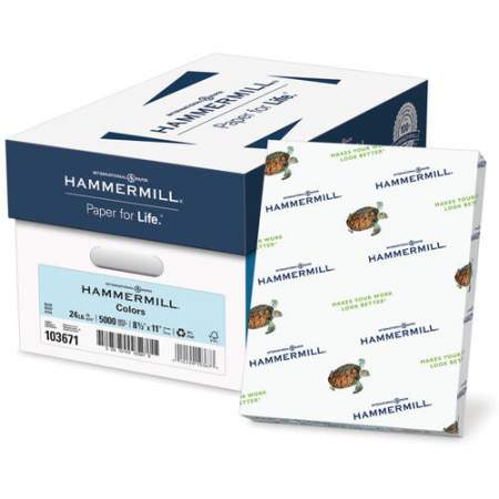 Hammermill Paper for Copy 8.5x11 Laser, Inkjet Colored Paper - Blue - Recycled - 30% (103671)