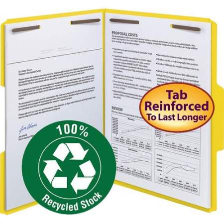 Smead 1/3 Tab Cut Letter Recycled Fastener Folder (12941)