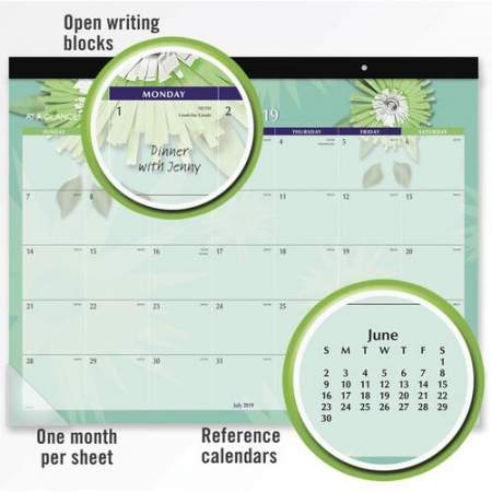AT-A-GLANCE Paper Flowers Academic Calendar Desk Pad