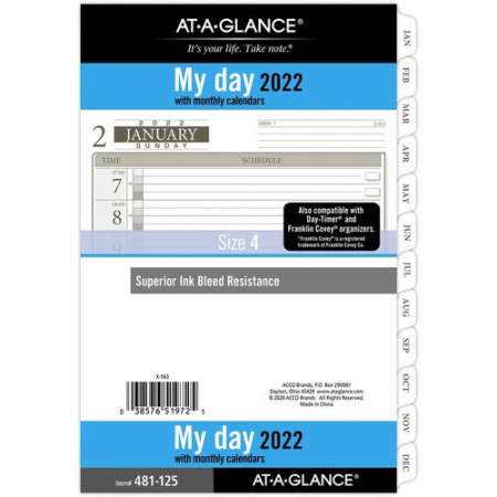 Day Runner 1PPD Dated Daily Planner Refills (481125)