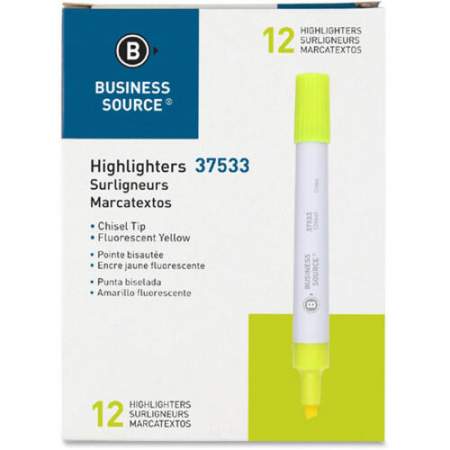 Business Source Chisel Tip Yellow Value Highlighter (37533)