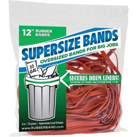 Alliance 08994 SuperSize Bands - Large 12" Heavy Duty Latex Rubber Bands - For Oversized Jobs
