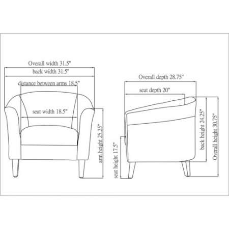 Lorell Fabric Club Armchair (82096)