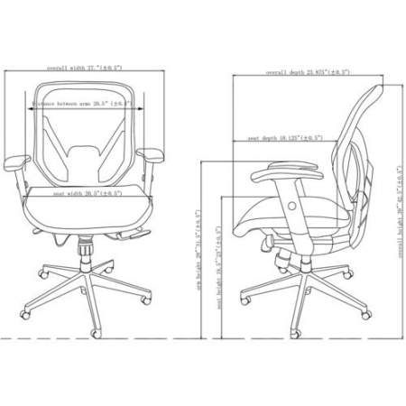 Lorell Mesh Seat/Back Mid-back Chair (40203)