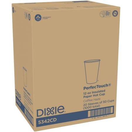Dixie PerfecTouch Insulated Paper Hot Coffee Cups by GP Pro (5342CDCT)