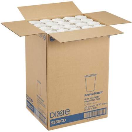 Dixie PerfecTouch Insulated Paper Hot Coffee Cups by GP Pro (5338CDCT)