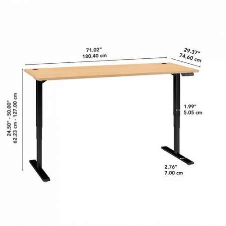 Bush 72W x 30D Height Adjustable Standing Desk Natural Maple (HAT7230ACBK)