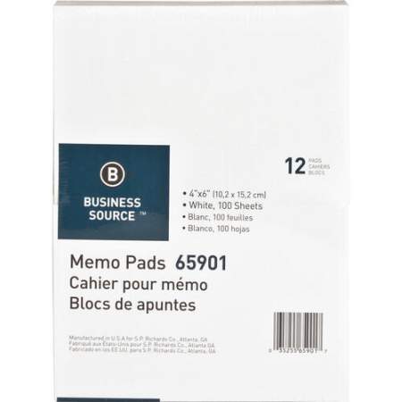 Business Source Plain Memo Pads (65901CT)