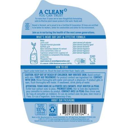 Seventh Generation Toilet Bowl Cleaner (22704CT)