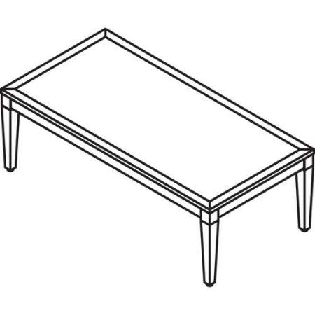 Lorell Glass Top Mahogany Frame Table (59542)
