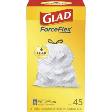 Glad ForceFlex Tall Kitchen Drawstring Trash Bags (78362)