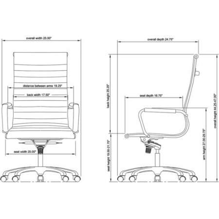 Lorell Modern Chair Series High-back Leather Chair (59537)