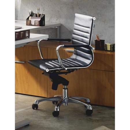 Lorell Modern Chair Series Mid-back Leather Chair (59538)